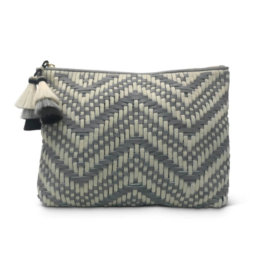 NWT Kempton & Co. Tresco Medium Pouch - Smoke & Chalk - Picture 1 of 12